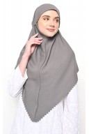 Bergo Sameera Hijab Instant Lasercut Grey